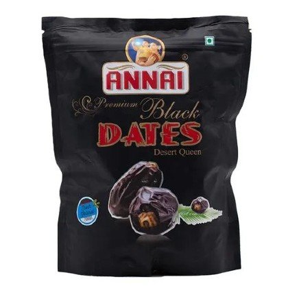 Annai Black Premium Dates Zip Pouch